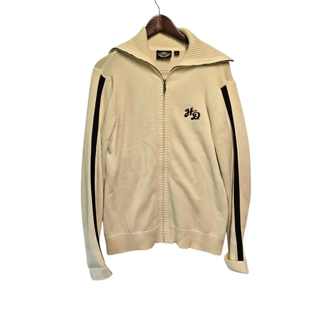 HARLEY‎ DAVIDSON Zip Up Sweater Cardigan Embroidered Size XL